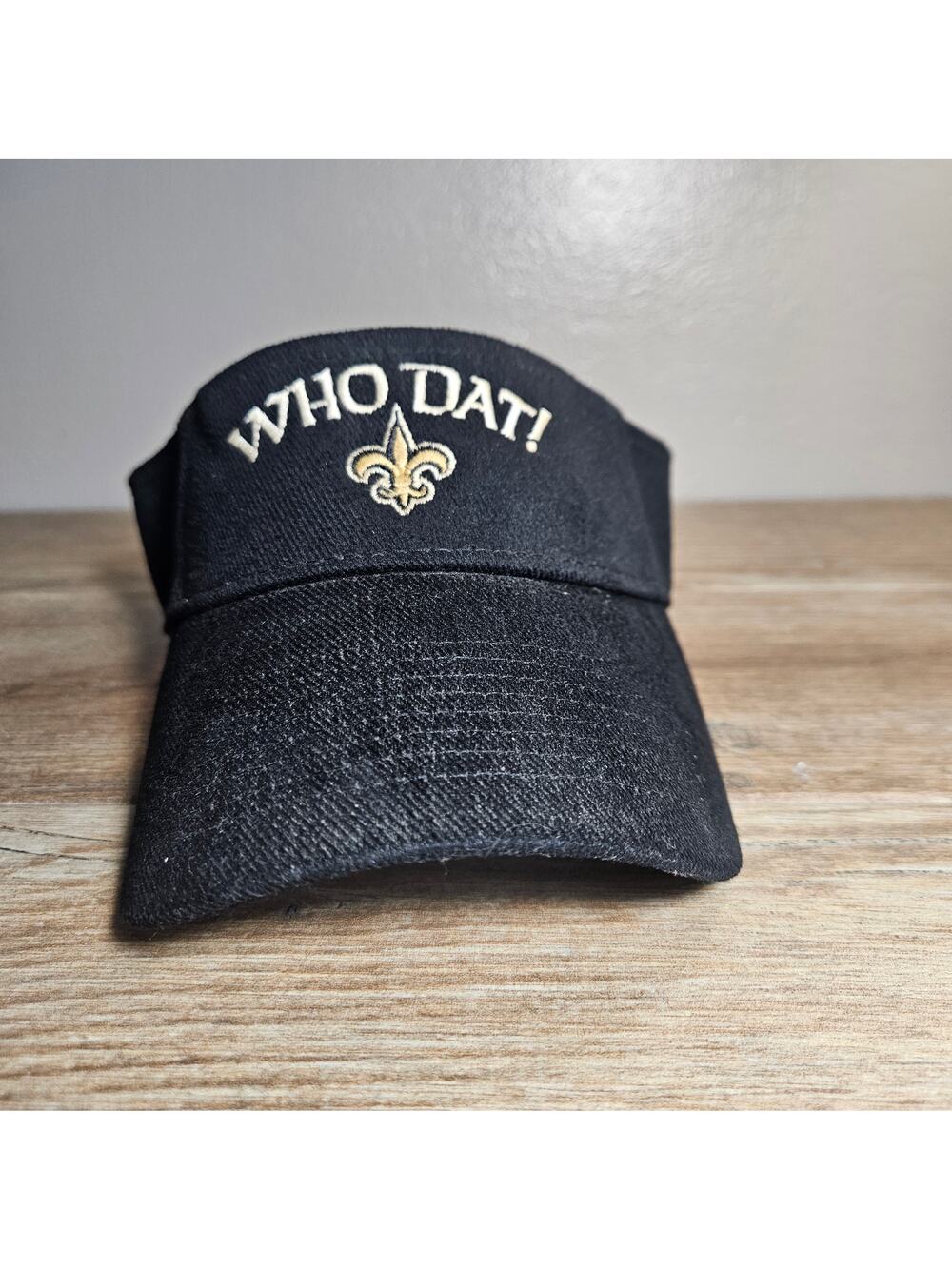 NFL Team Apparel New Orleans Saints Black Golf Sun Visor Adjustable One Size